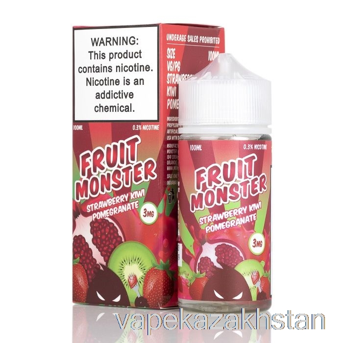 Vape Kazakhstan Strawberry Kiwi Pomegranate - Fruit Monster - 100mL 0mg